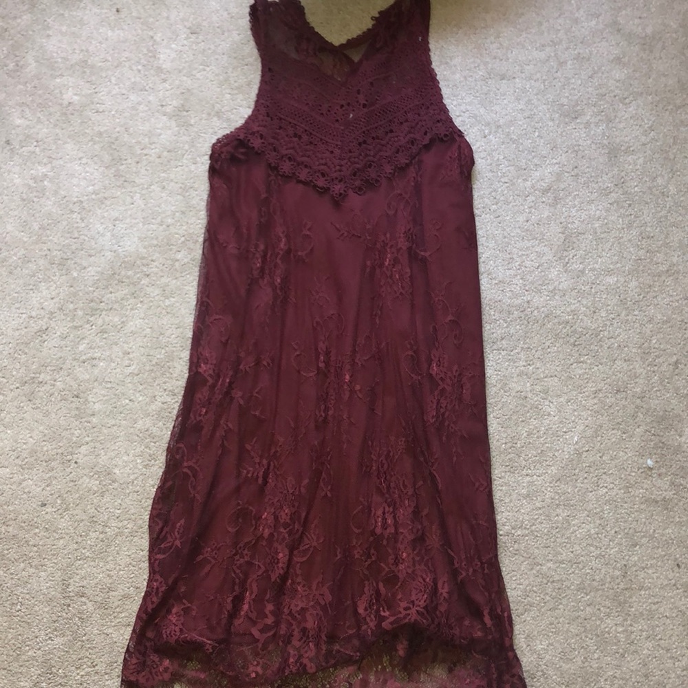 maurice’s lace maroon dress